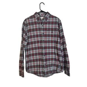 Weatherproof Red Green Plaid Cotton Long Sleeve Button Down Shirt Men’s Medium